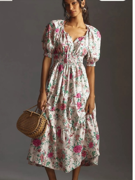 Anthropologie Dresses & Skirts - Anthropologie Floral Somerset Maxi Dress in Ivory and Pink 2X